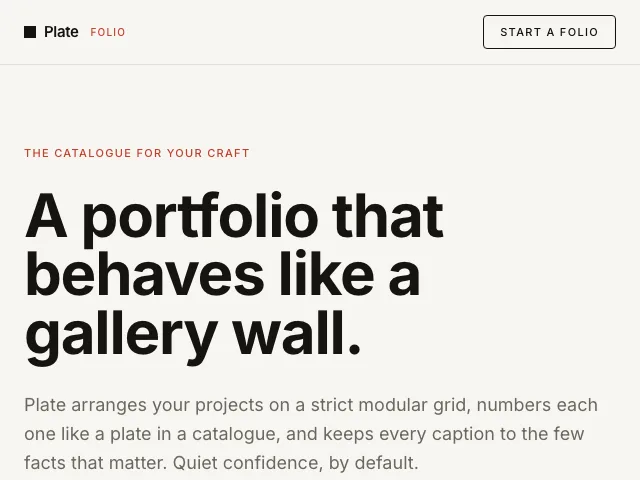 Folio website preview