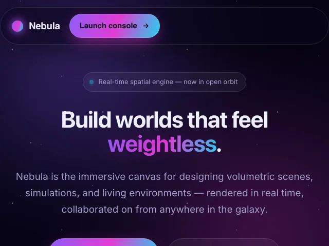 Nebula website preview