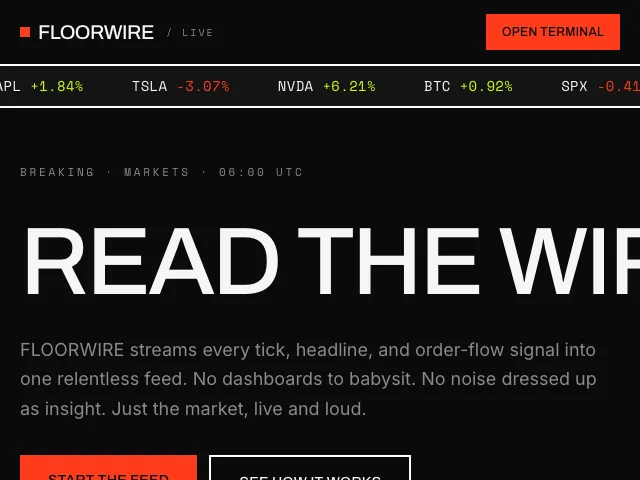 Ticker website preview