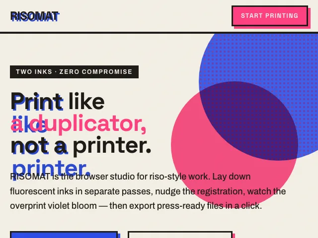 Overprint website preview